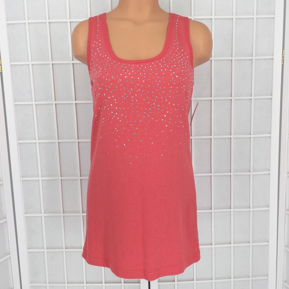 Focus Lifestyle Embellished Rib Kit Tank Top - NWT